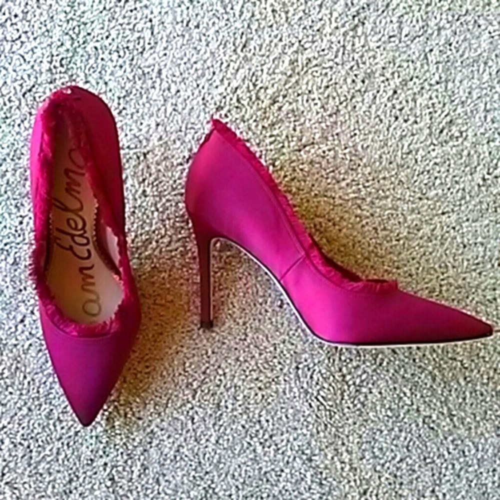 Sam Edelman Halan Satin fringe pumps - Pink